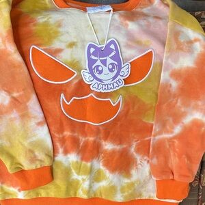 Aphmau Kids Tie-Dye Sweatshirt - Orange and White